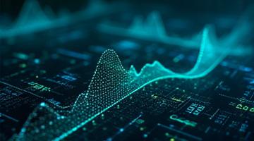Visualisering av komplekse matematiske modeller med 3D-grafer og datapunkt-sky.